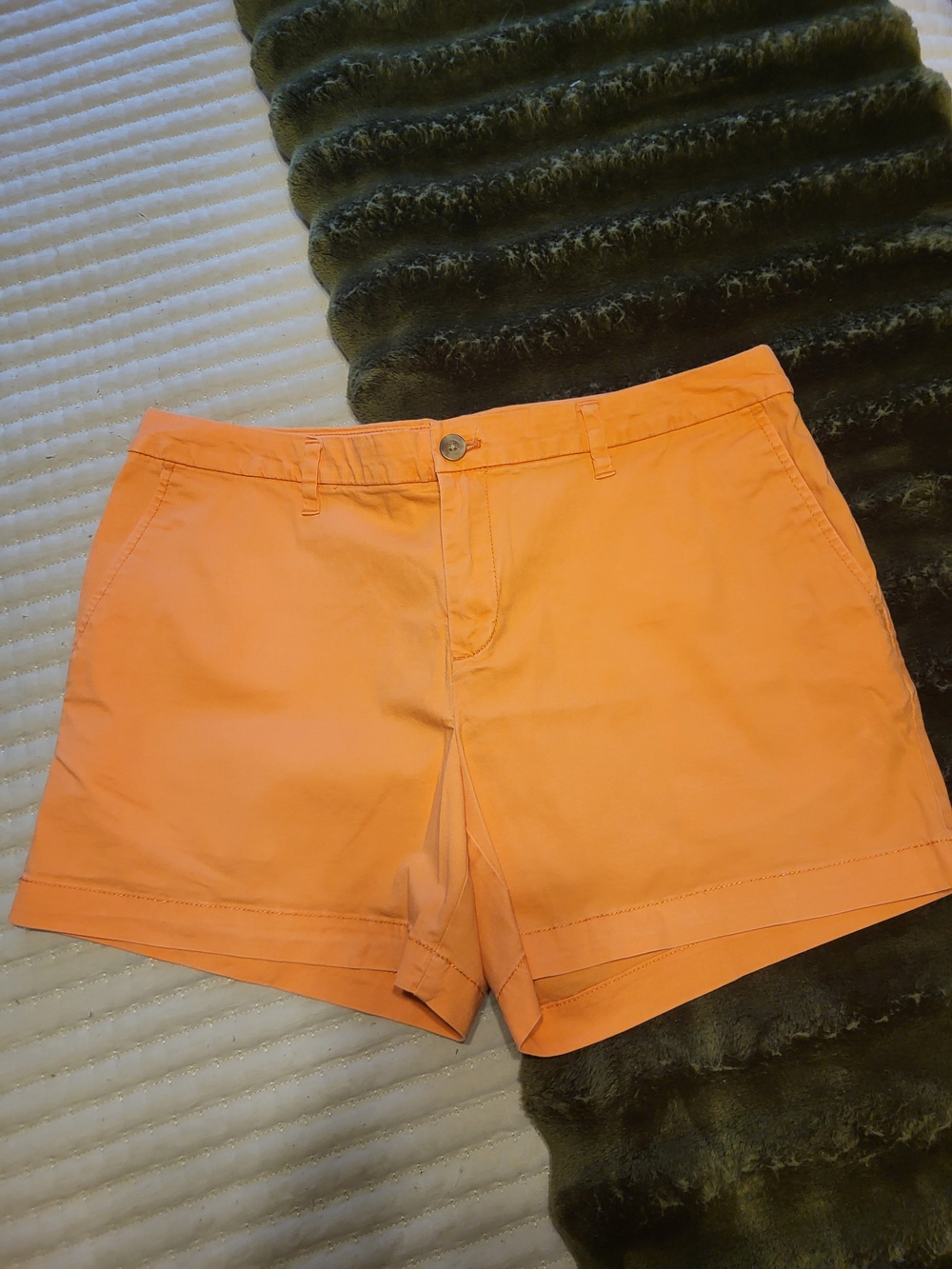 Faded Glory Orange Cotton Blend Bermuda Shorts